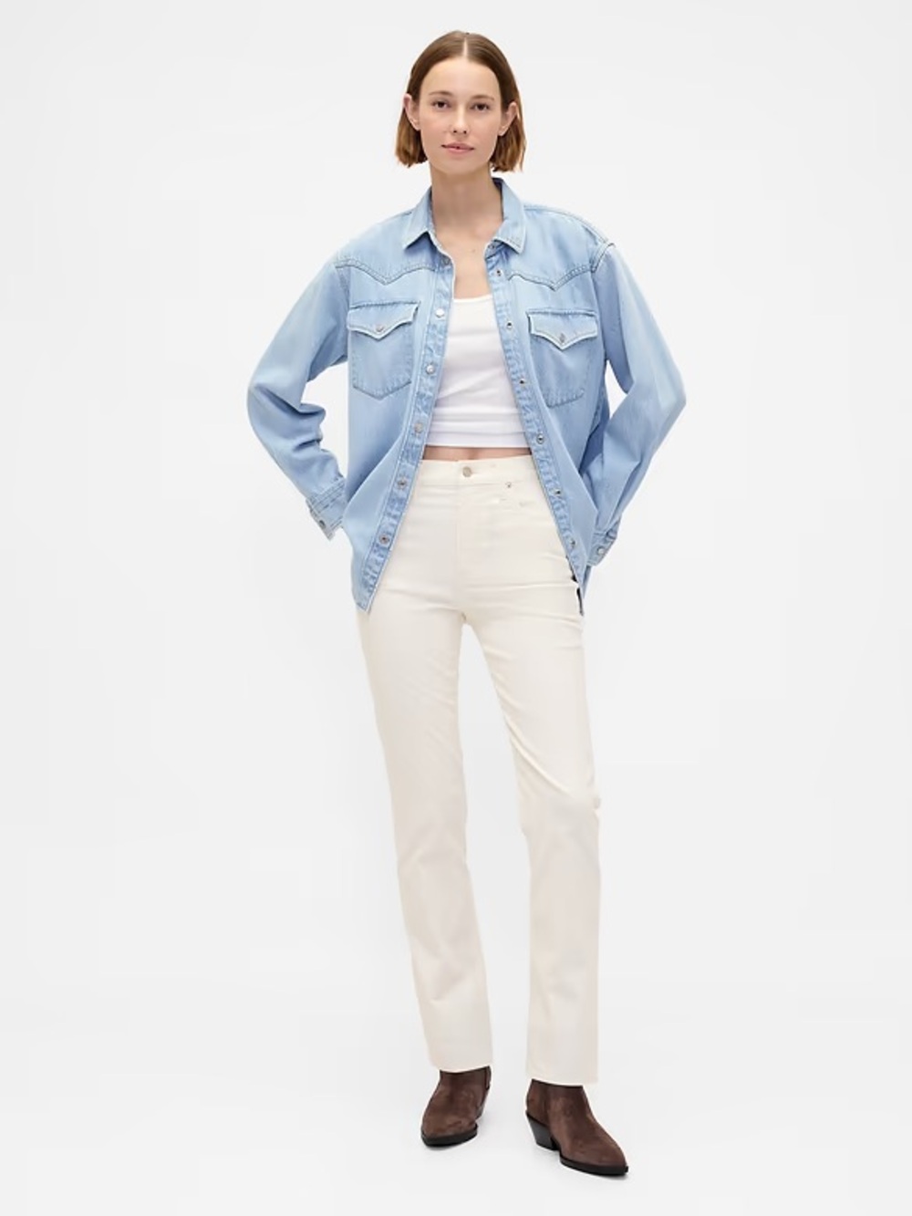GAP Cream Straight-Leg corduroy jeans